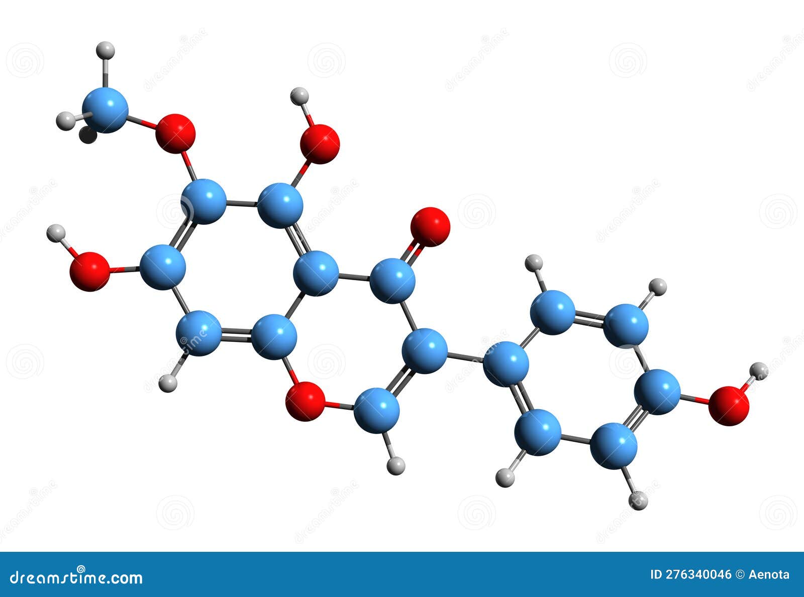 3d image of tectorigenin skeletal formula