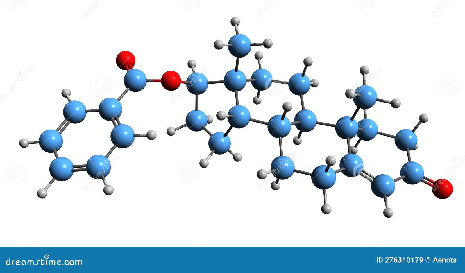 3d image of testosterone benzoate skeletal formula