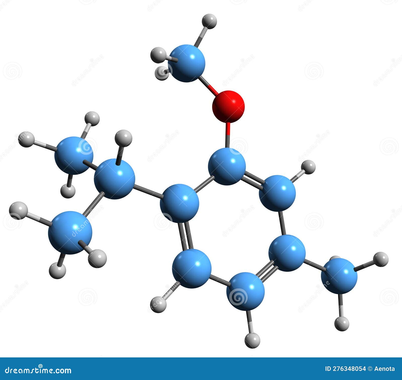 3d image of thymol methyl ether skeletal formula