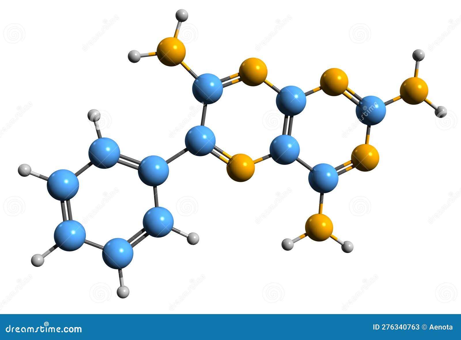 3d image of triamterene skeletal formula royalty free stock photography