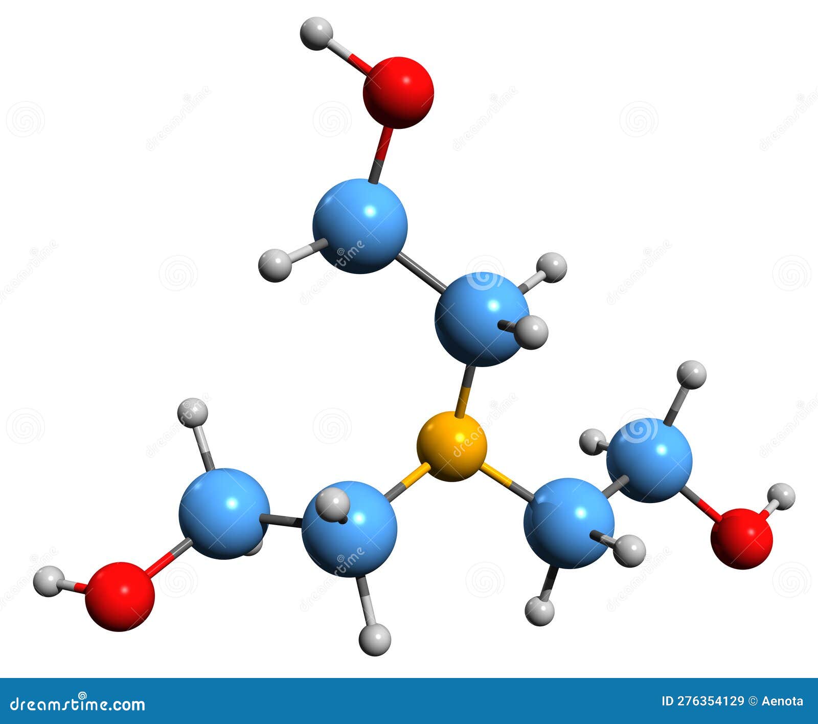 3d image of triethanolamine skeletal formula