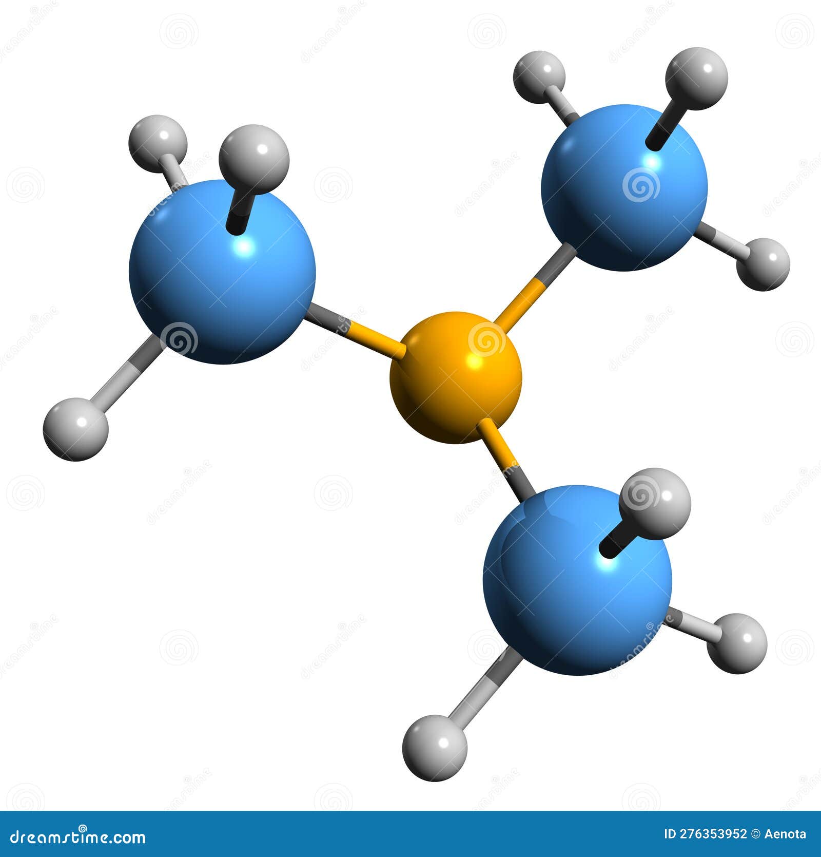 3D Image of Trimethylamine Skeletal Formula Stock Illustration ...