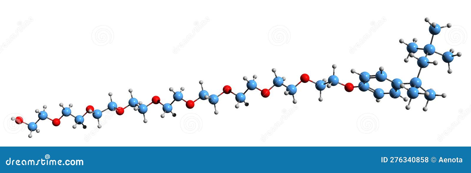 3D Image of Triton X100 Skeletal Formula Stock Illustration