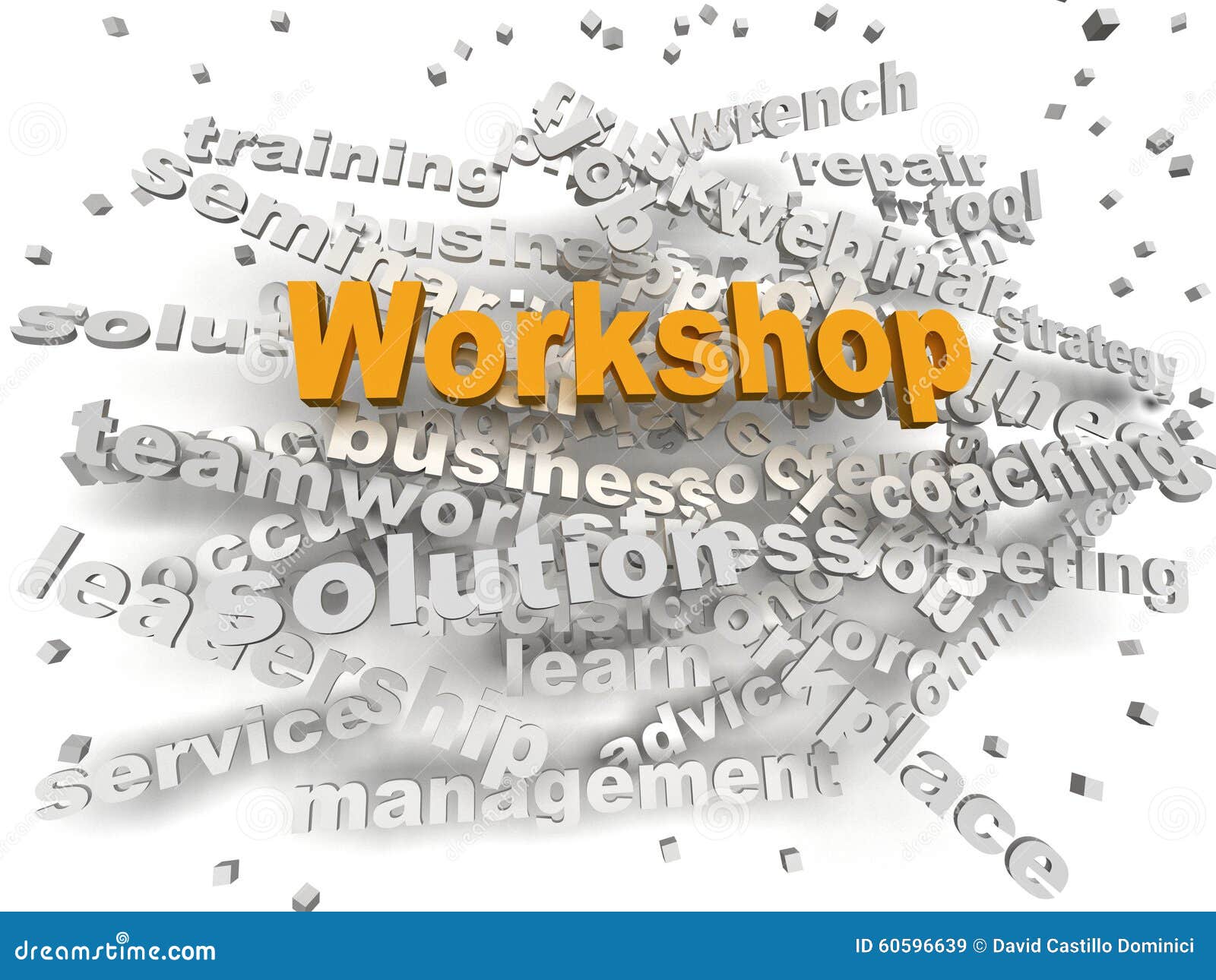 3d Image Workshop Word Cloud Concept Stock Illustration - Illustration