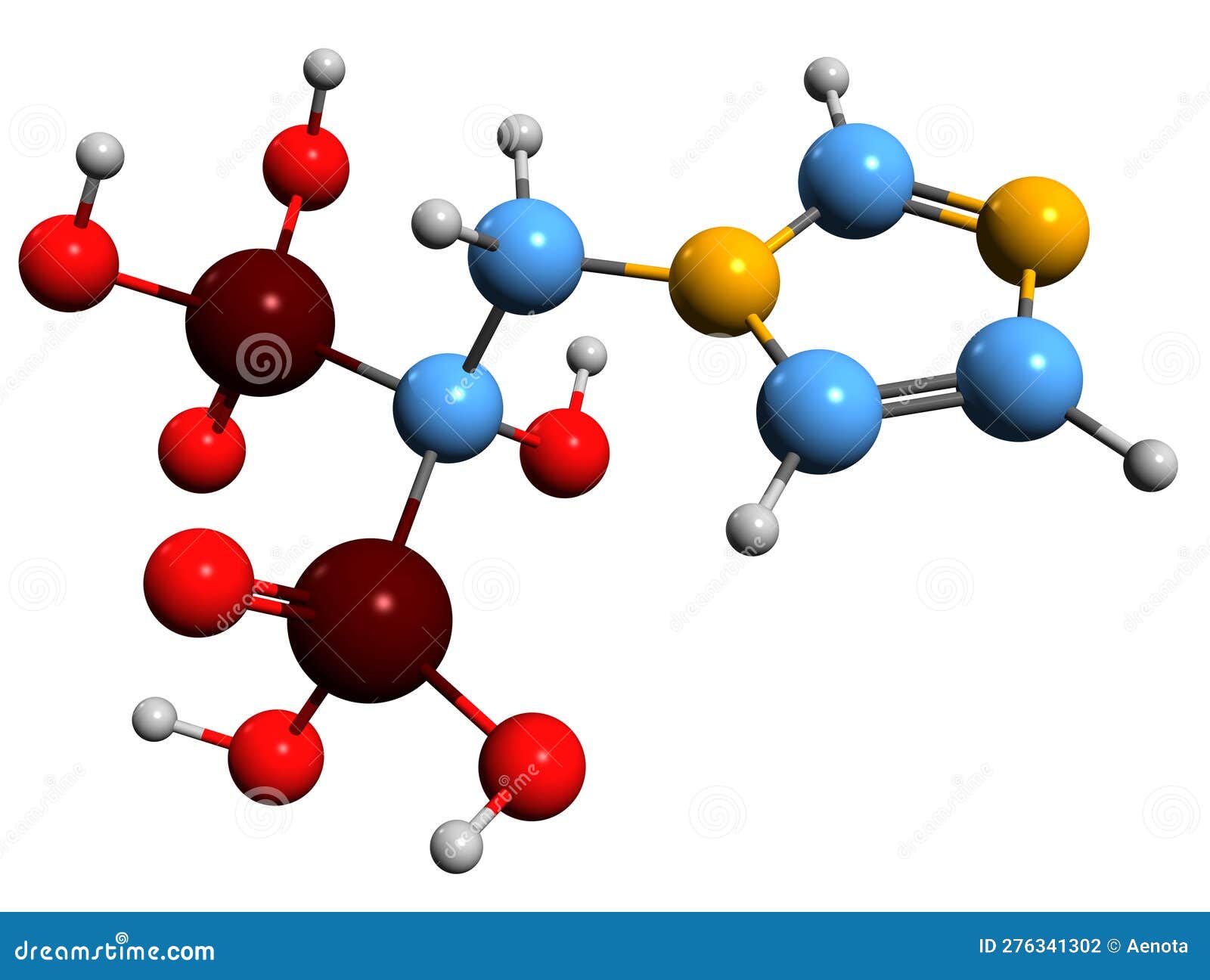 3d image of zoledronic acid skeletal formula