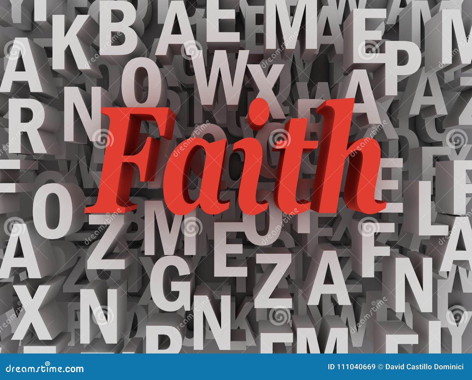 3d imagen faith word cloud concept