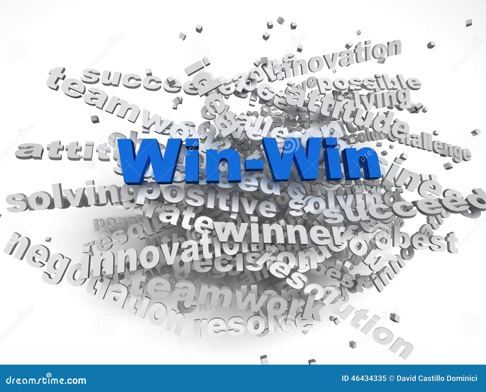 3d imagen win - win concept word cloud background