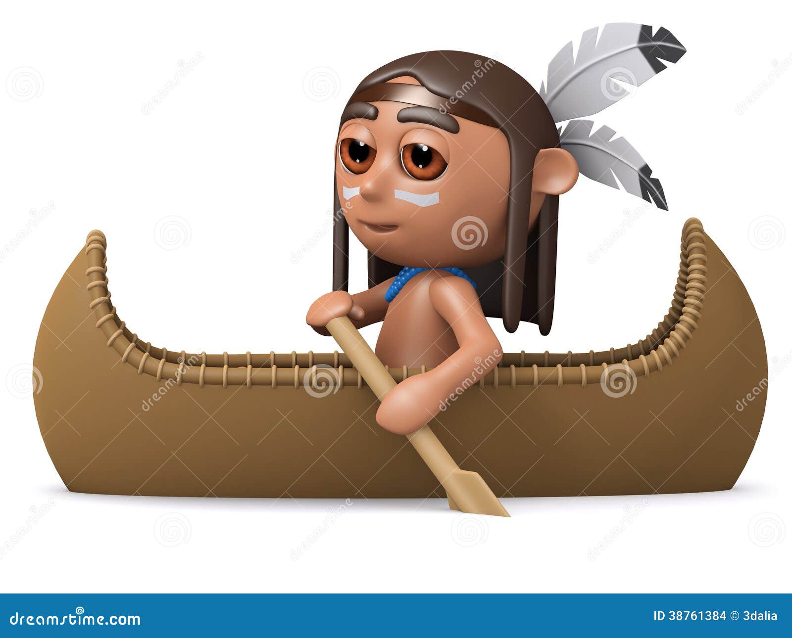 3d Indian Boy In A Canoe Stock Images - Image: 38761384