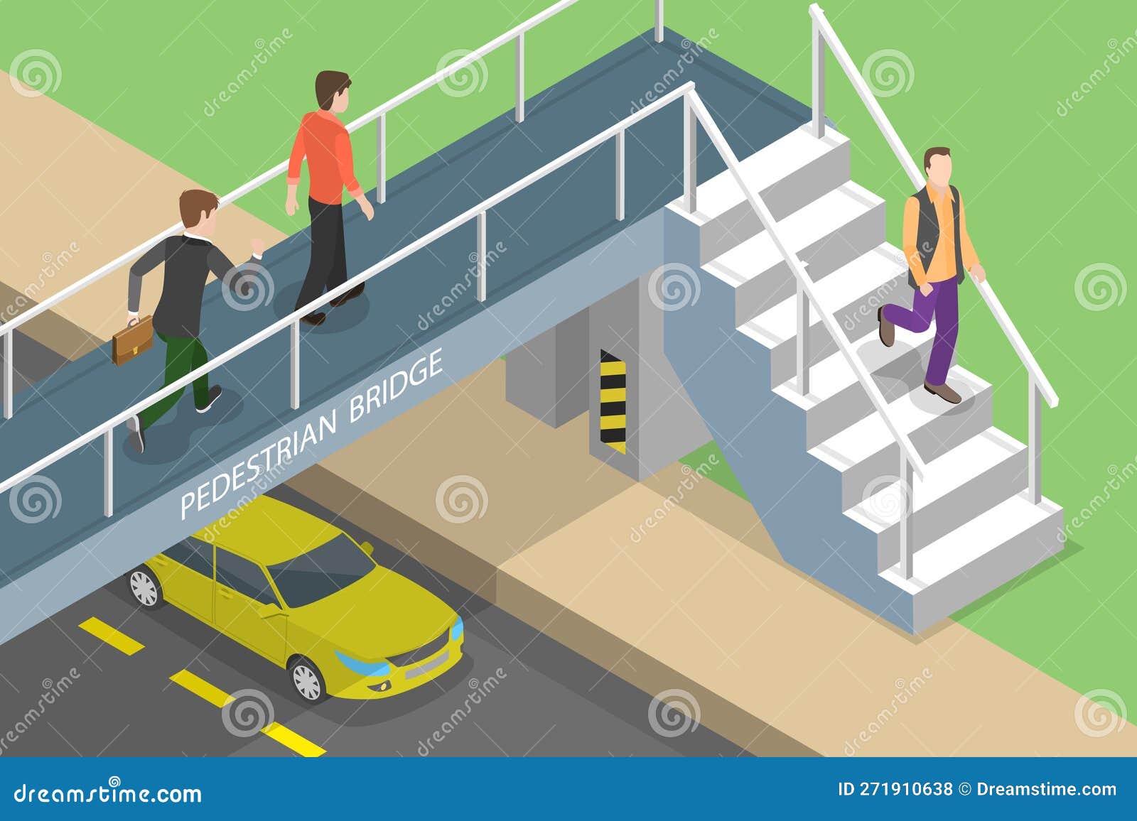 3D Isometric Flat Vector Conceptual Illustration Of Pedestrian