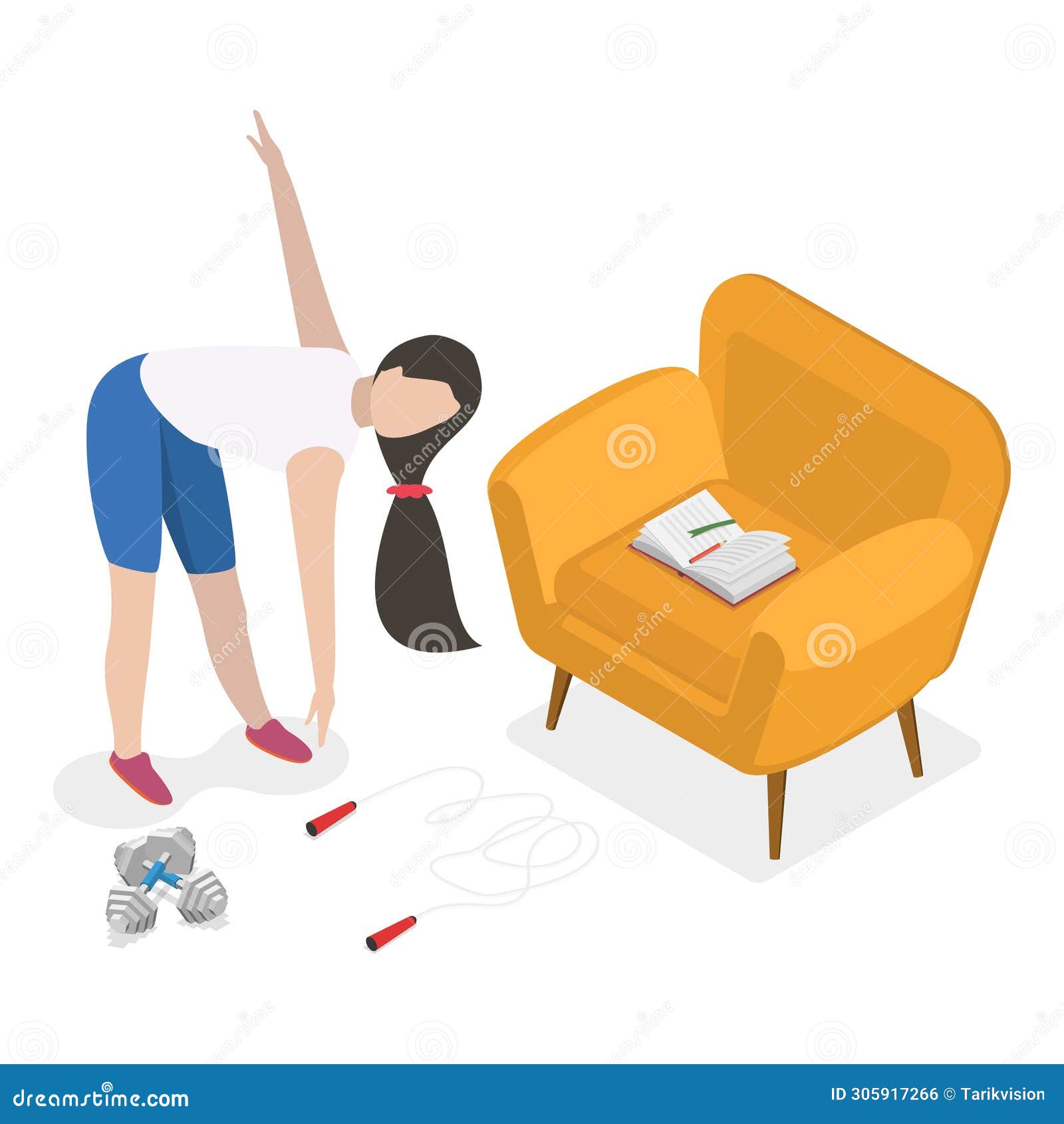 3d isometric flat   of habits and ritual items. item 5