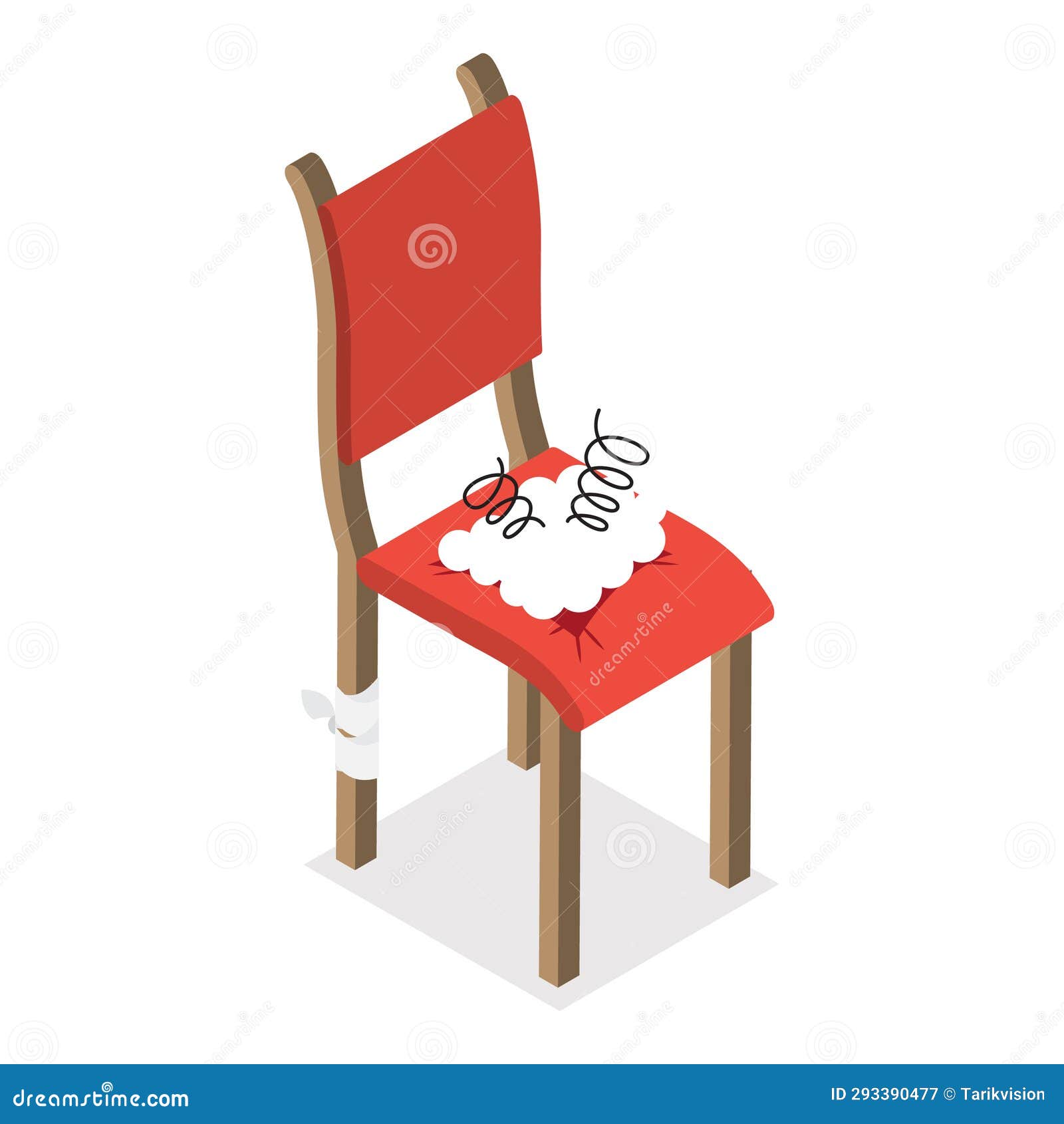 3D Isometric Flat Vector Set of Broken Furniture. Item 4 Stock Vector