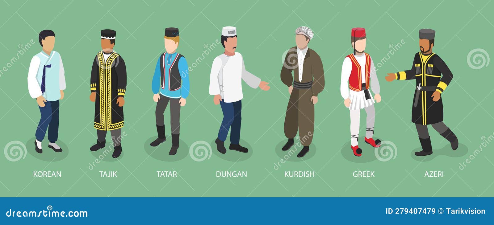 3D Isometric Flat Vector Set of