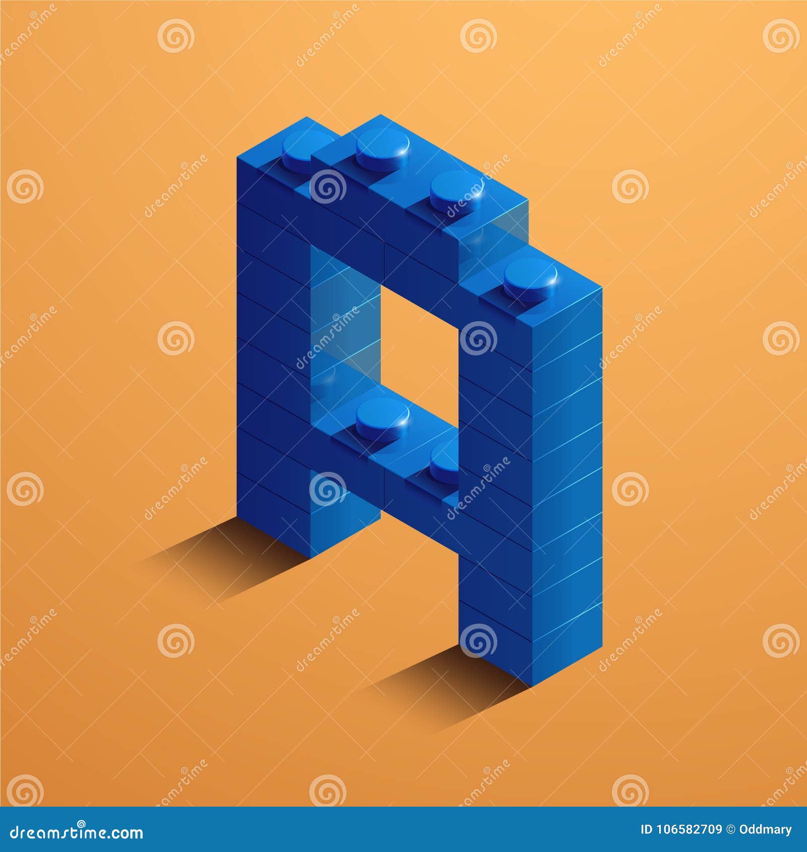 3d Isometric Letter a of the Alphabet. 3d Isometric Plastic Letter from