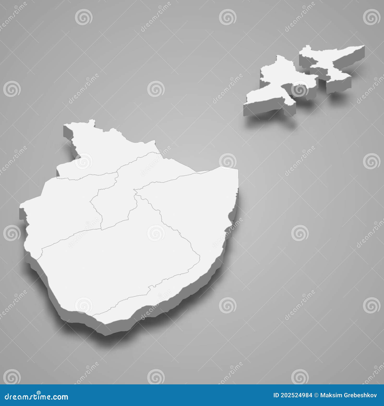 3d isometric map of appenzell innerrhoden is a canton of switzerland