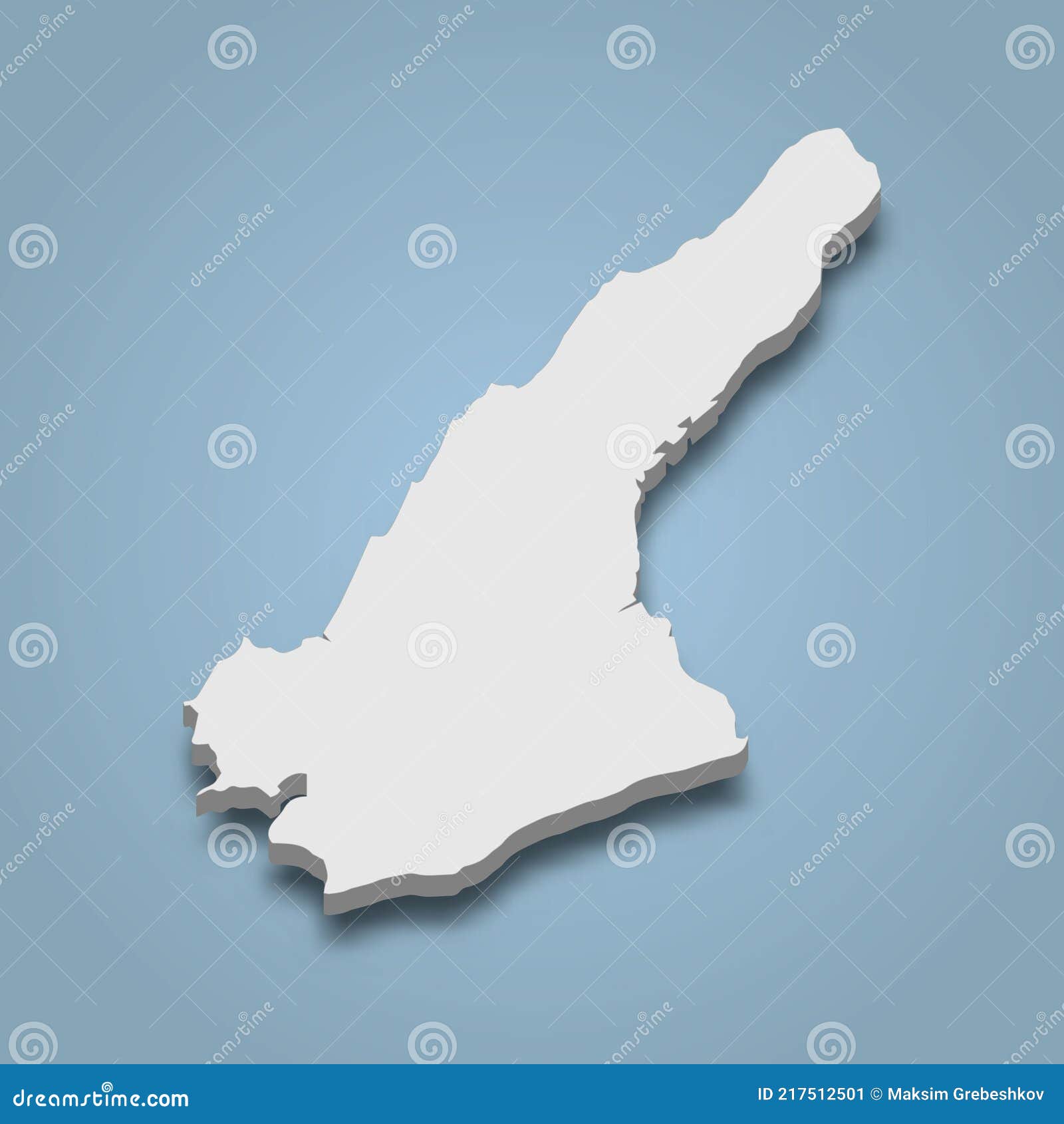 D Isometric Map Awaji Island Japan Isolated Vector Illustration 217512501 