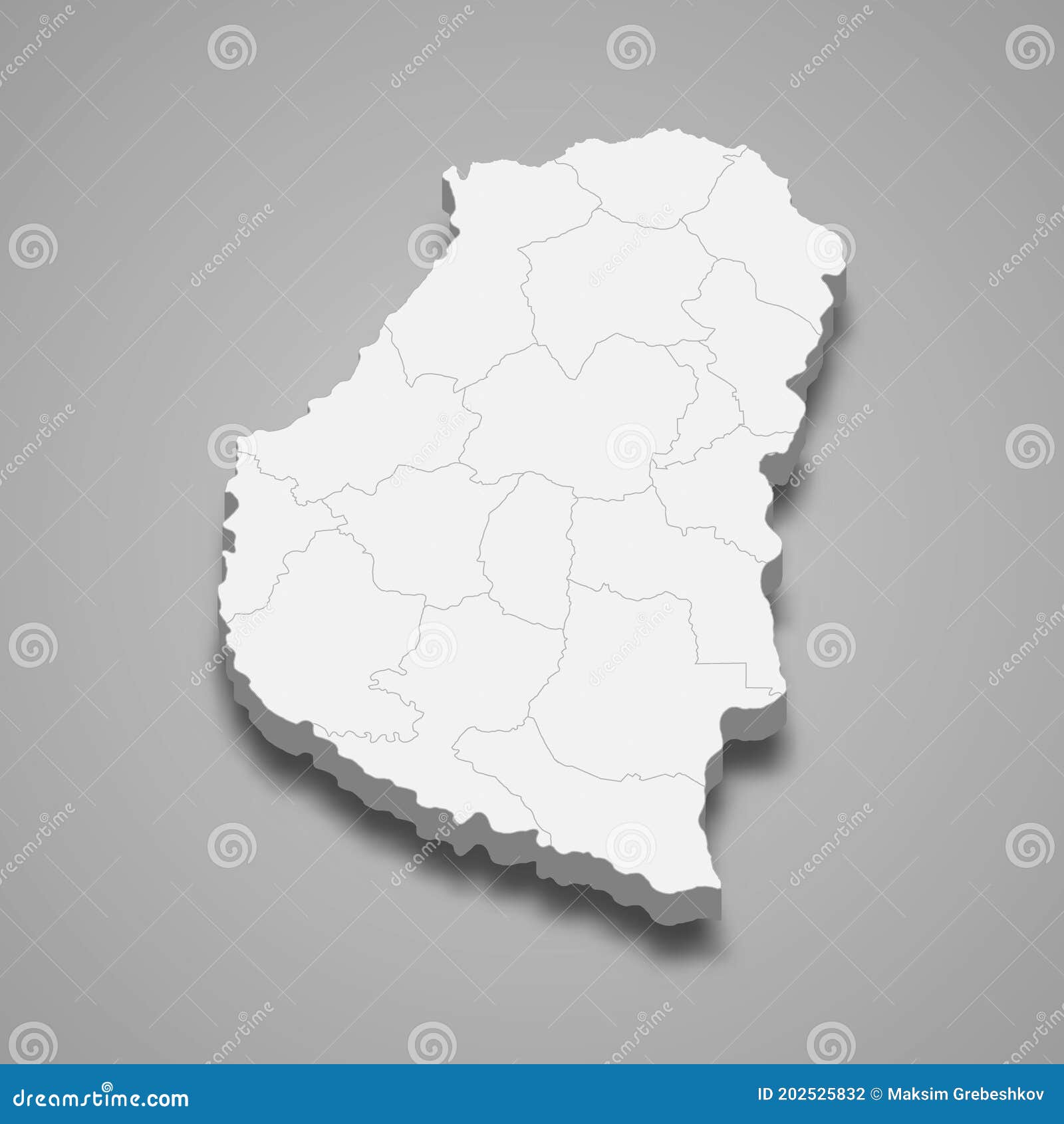 3d Isometric Map Of Entre Rios Is A Province Of Argentina Royalty-Free ...