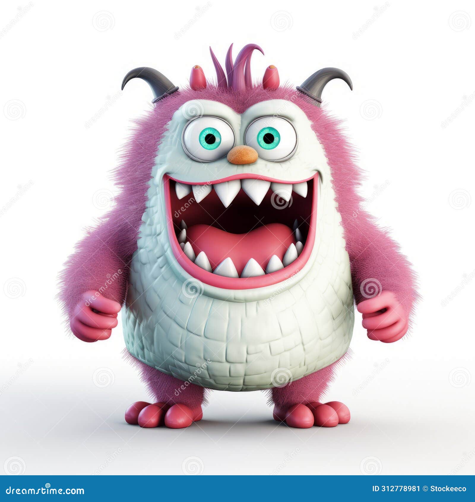 3d jealous monster - anime cartoon character with lensbaby effect