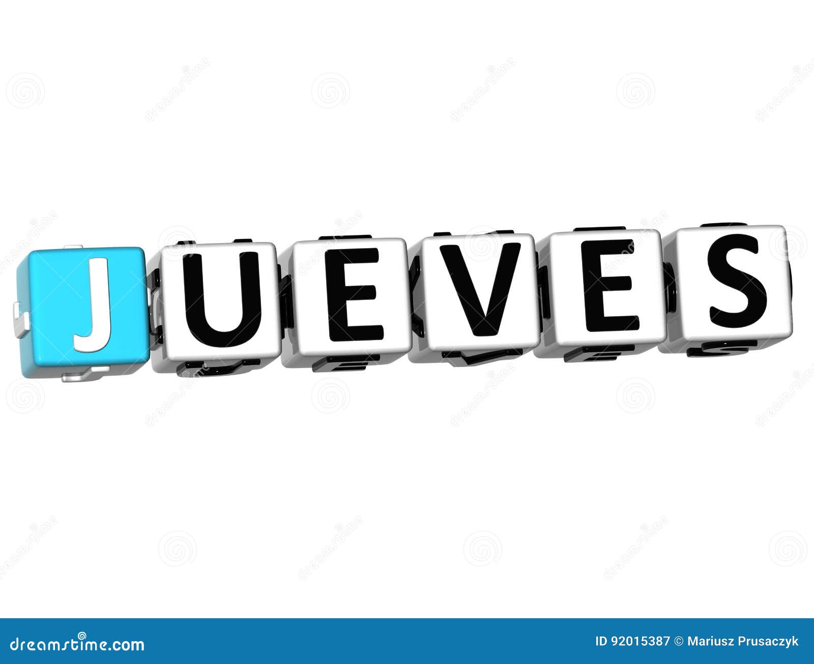3d jueves block text on white background
