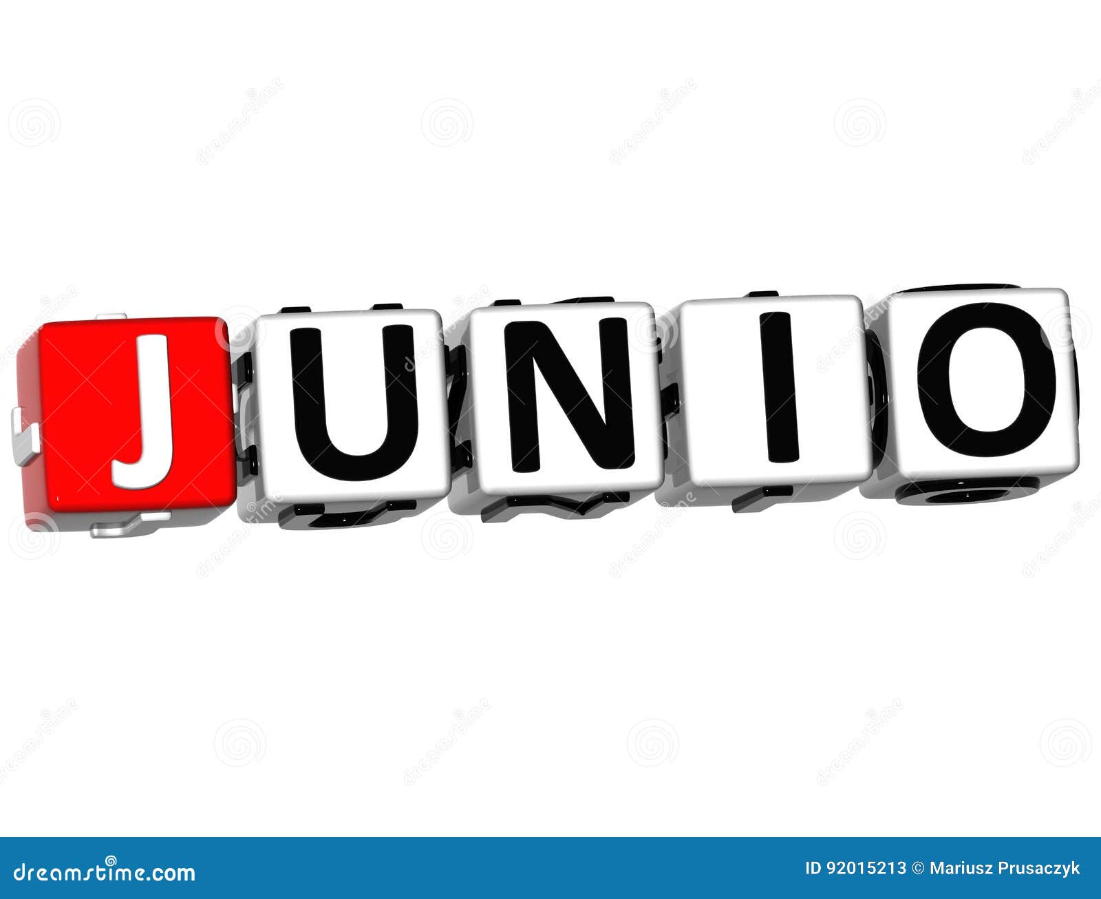 3d junio block text on white background