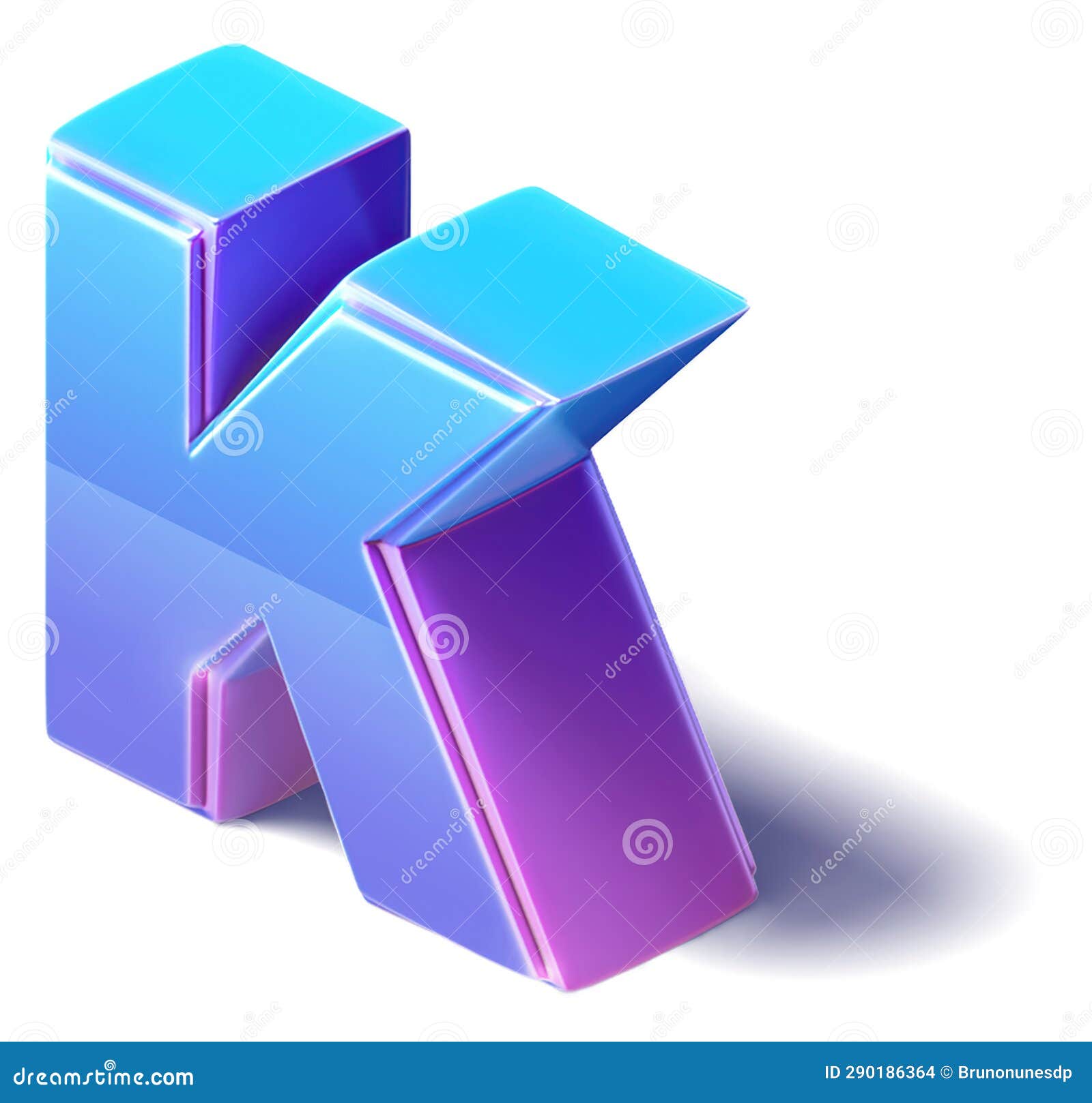 A 3D K Letter Isometric Alphabet Illustration Isolated on a White ...