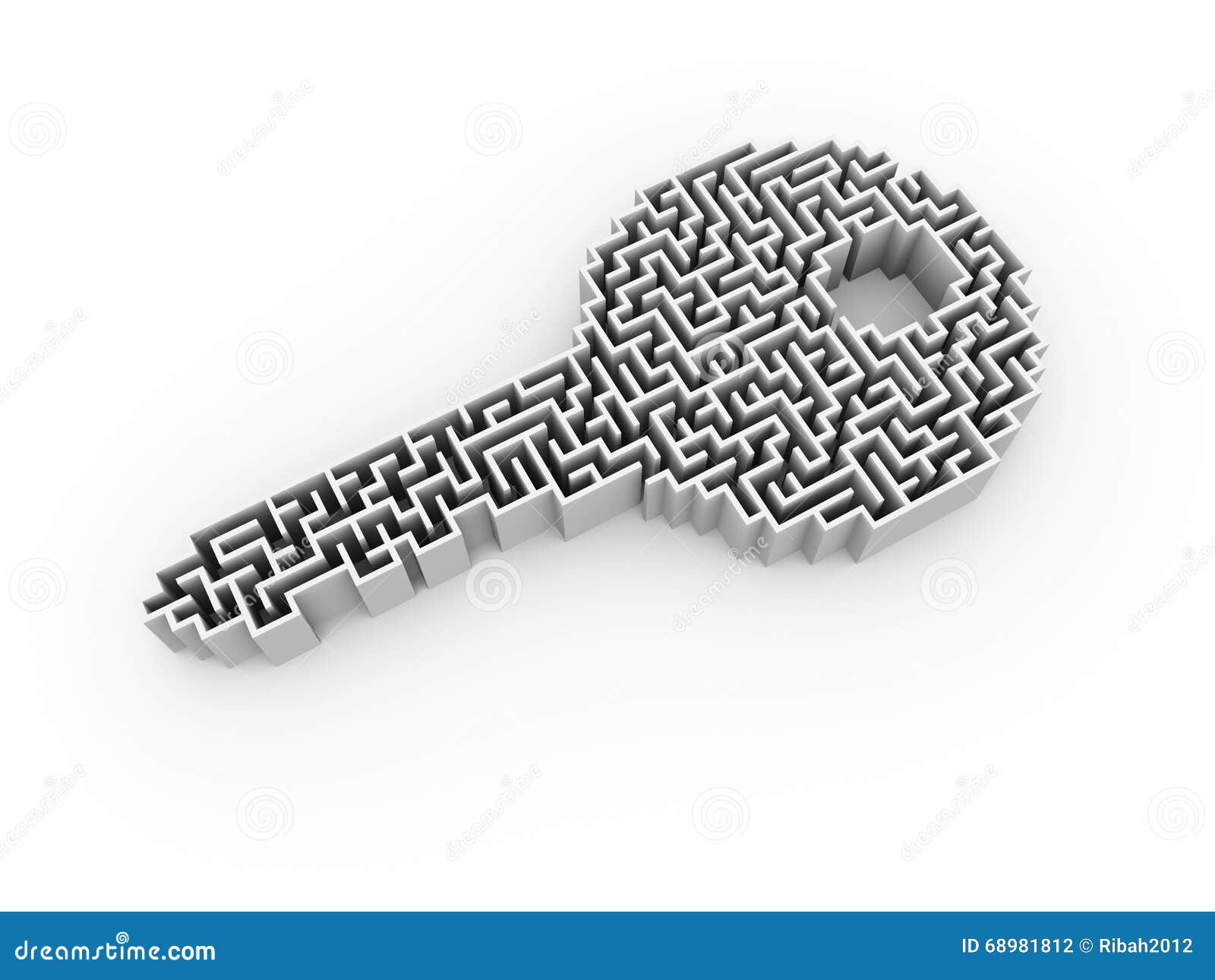 3d Key Shape Labyrinth Puzzle Maze Stock Illustration Illustration of navigation, confusing