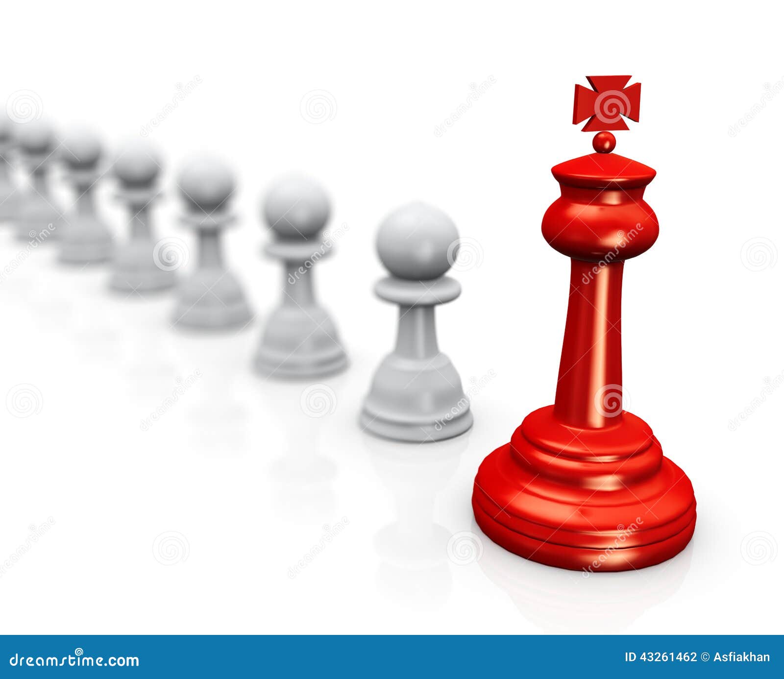 3d King Chess Leader with Followers Stock Illustration - Illustration ...