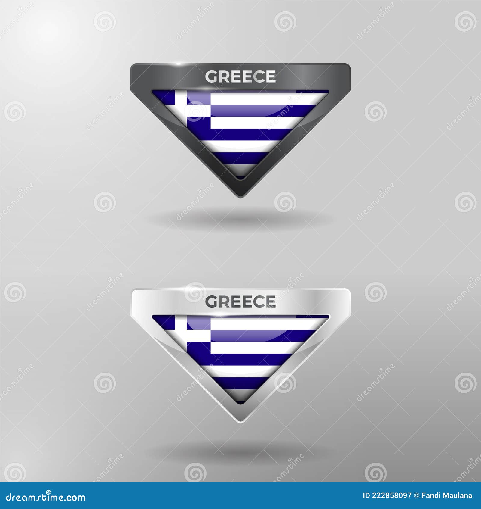 3D Label, Tag and Location Pointer Flag Nation of Greece with Glossy