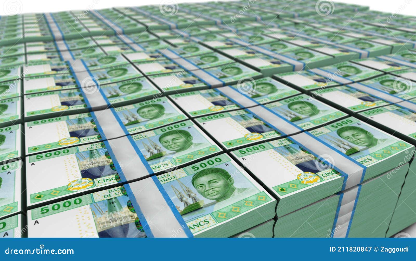 3d large stack of gambia 200 dalasi banknote