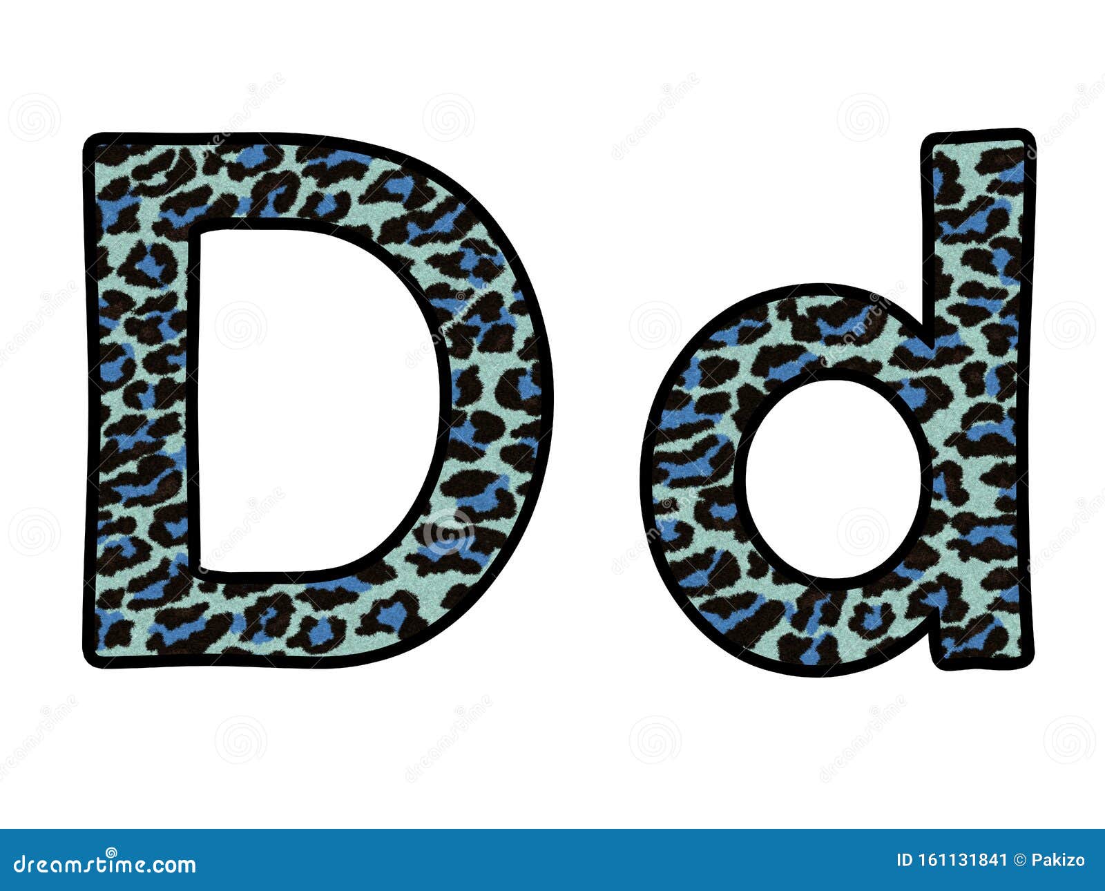 3d leopard print letter d jaguar skin fur creative