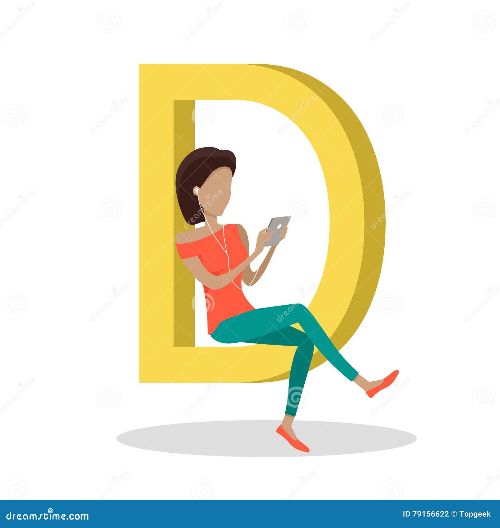 D Letter and Girl Watching Movie on Tablet. Stock Vector - Illustration of film, music: 79156622 D Letter and Girl Watching Movie on Tablet. Stock Vector - Illustration of film, music: 79156622