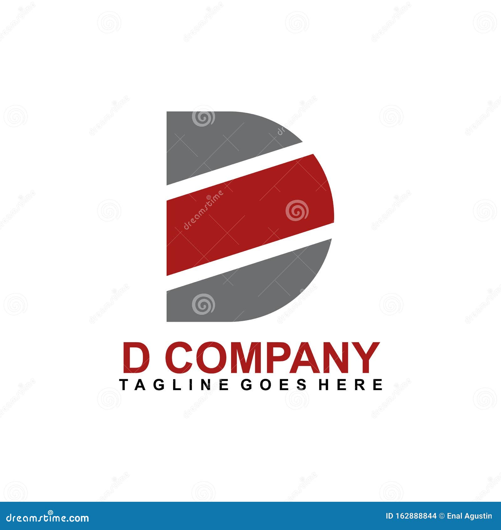 D Letter Initial Logo Design Vector Template Stock Vector