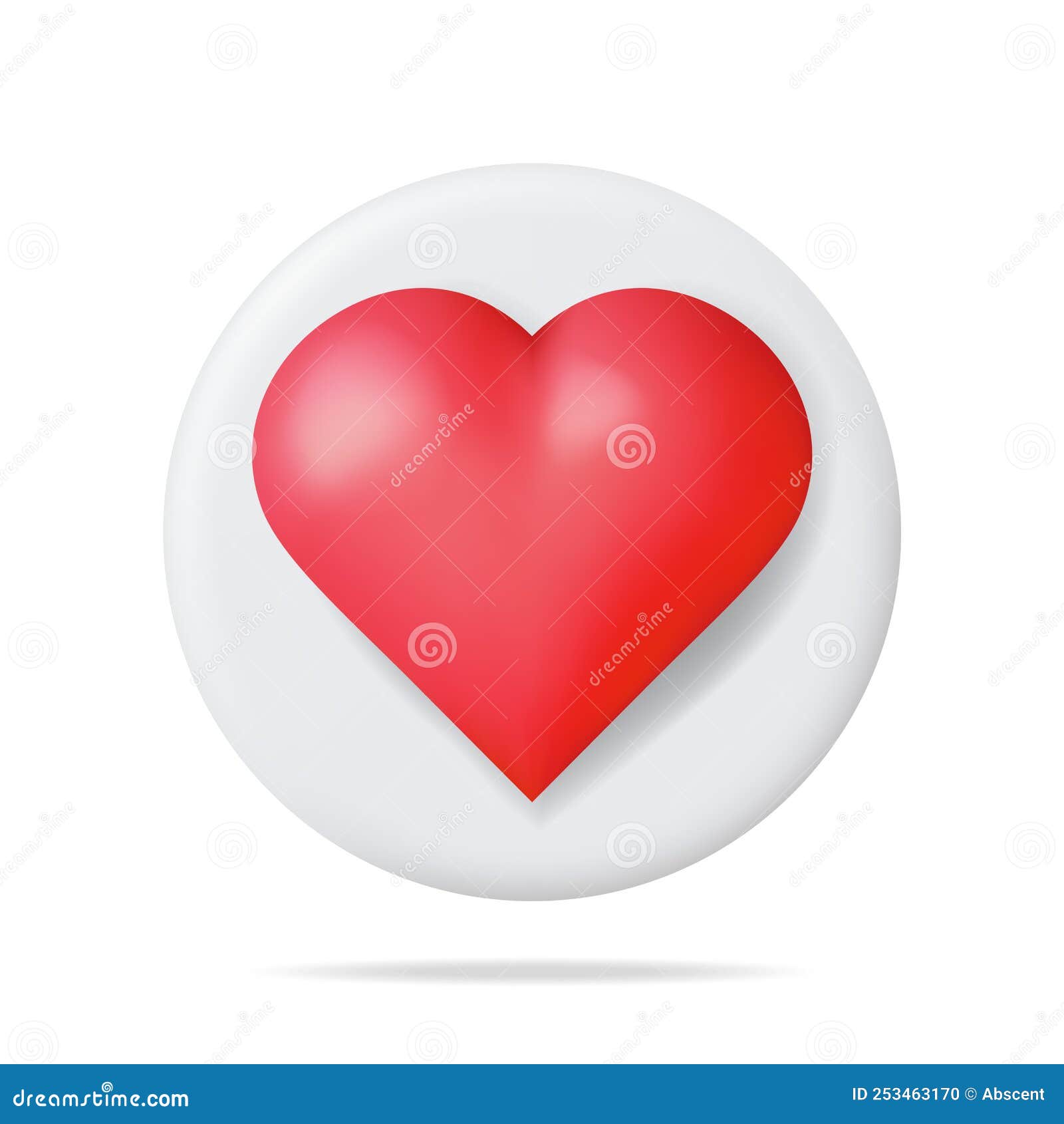 3d like icon with heart .
