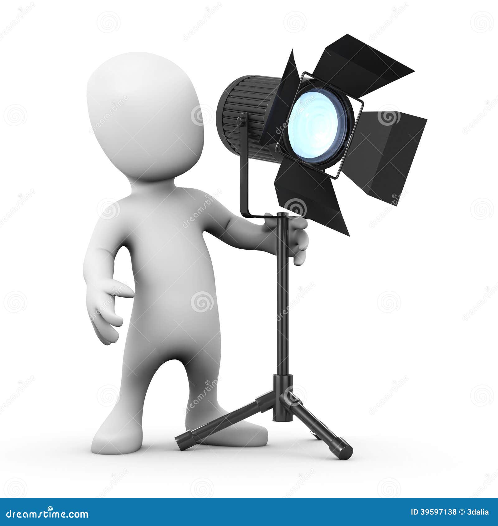 Person In Spotlight On Checkerboard Floor Cartoon Vector