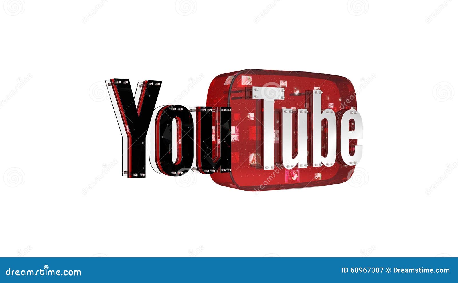 The 3D Logo Of The Brand Youtube Editorial Photography 