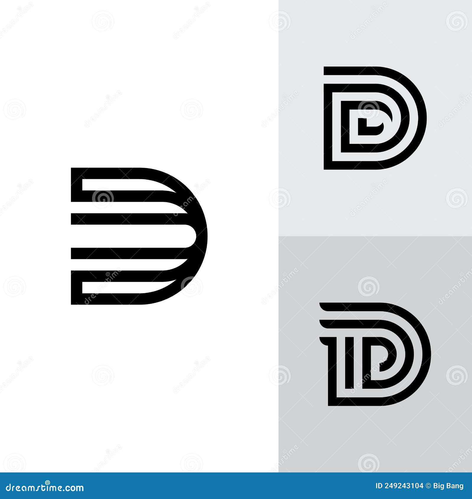 D Logo Design and Template. Creative D Icon Initials Based Letters in