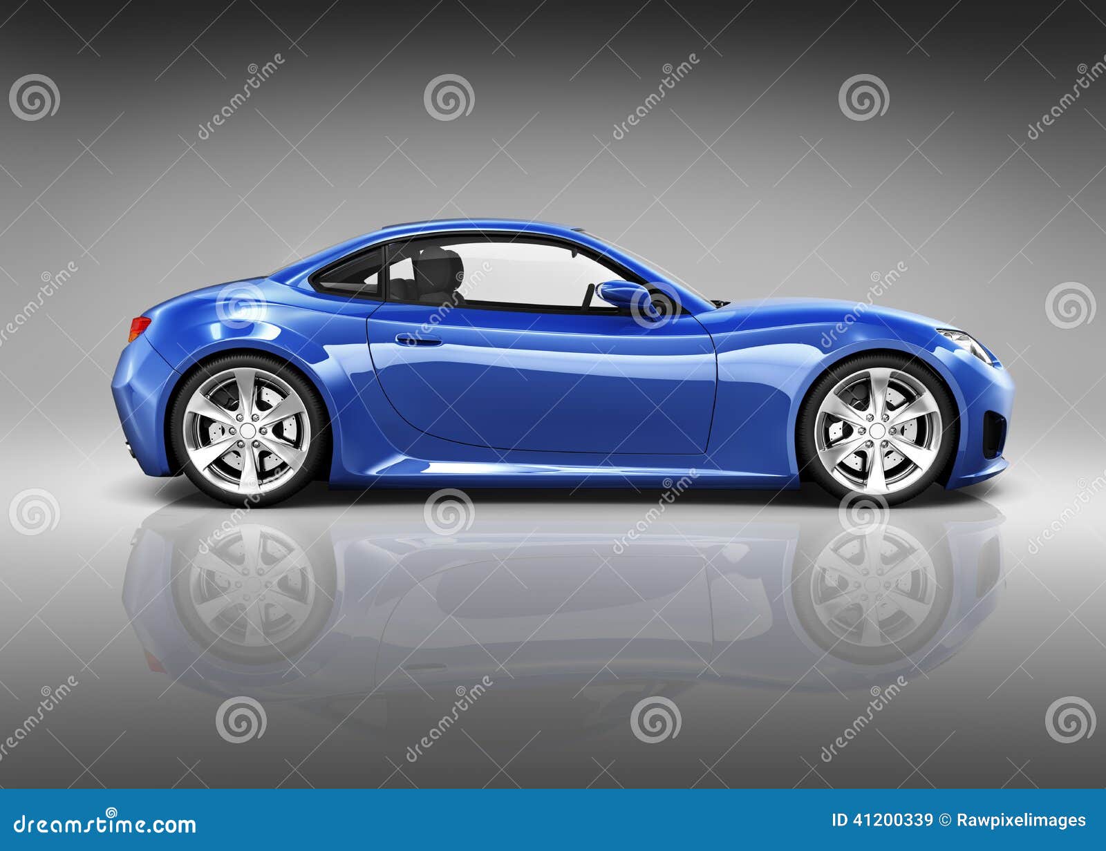 3D Luxury Blue Sports Car stock illustration. Illustration of coupe ...