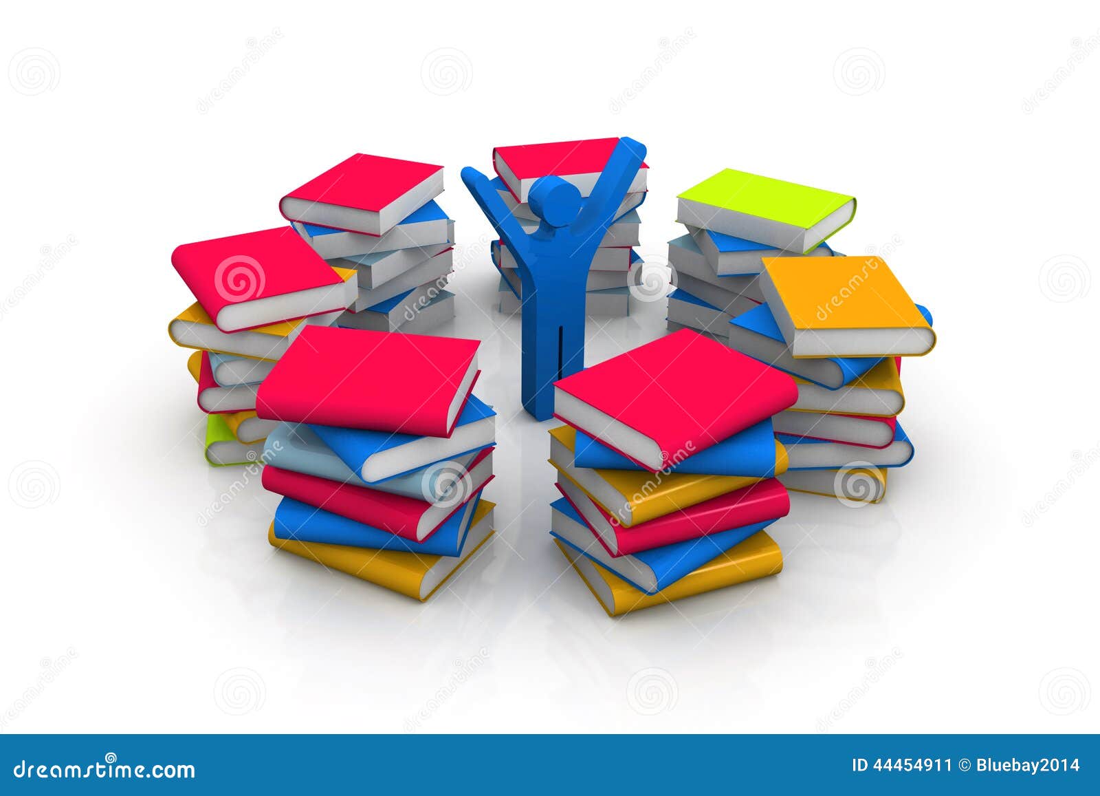 3d Man and books stock illustration. Illustration of data - 44454911