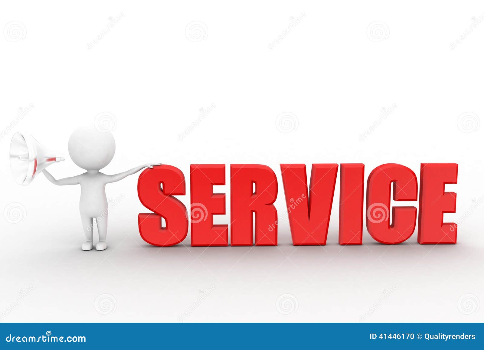 3d Man With Megaphone Service Stock Illustration Illustration of