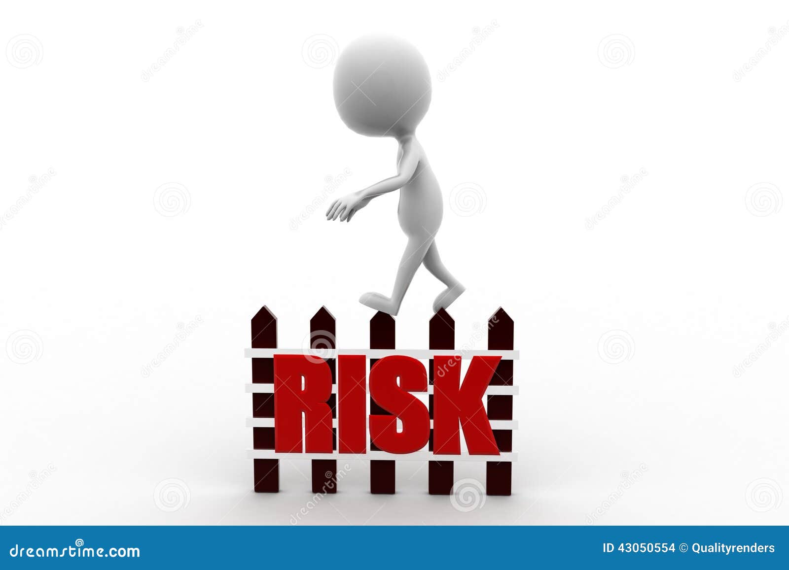 3d man risk concept stock illustration. Illustration of label - 43050554