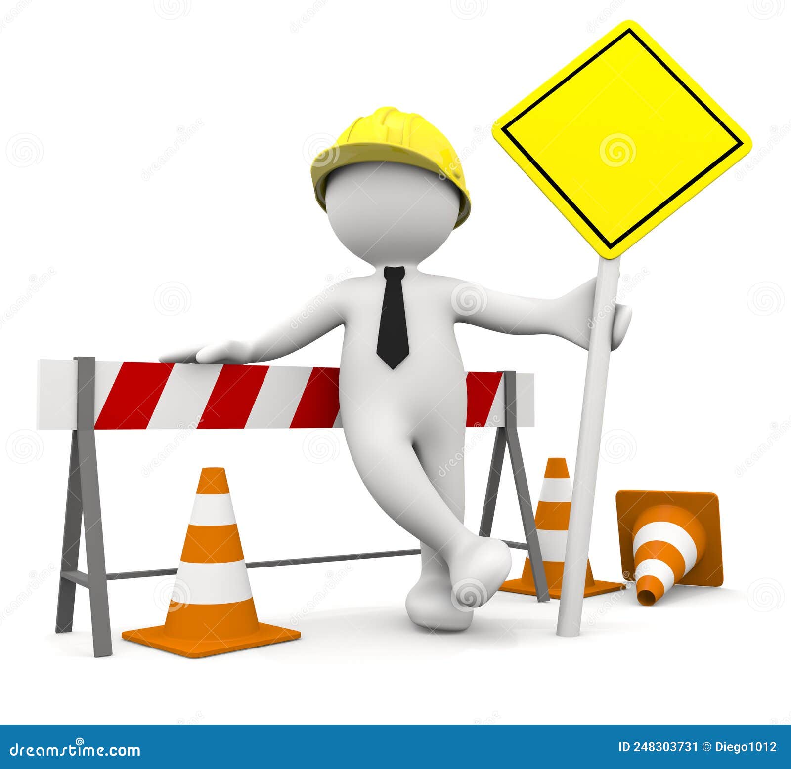 3d man safety at work stock illustration. Illustration of surveyor