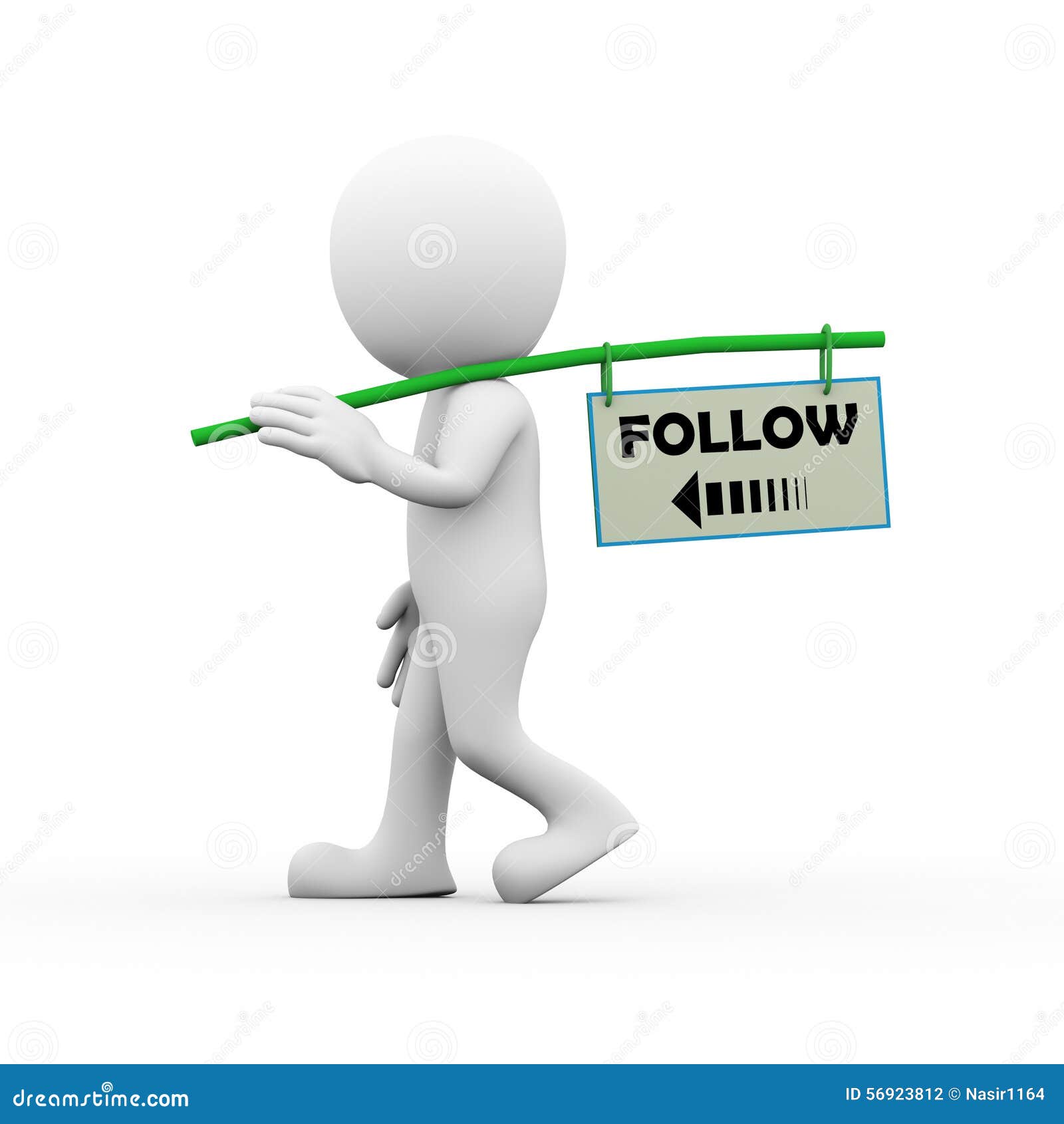3d Man Social Network And Following Concept Stock 