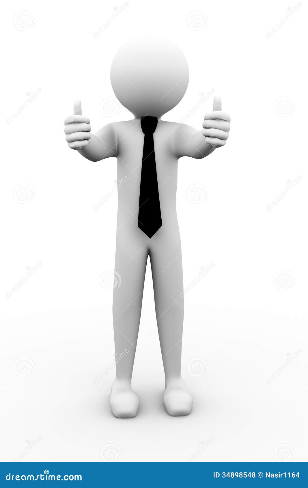 3d Man Thumbs Up Gesture Illustration Stock Illustration - Image: 34898548