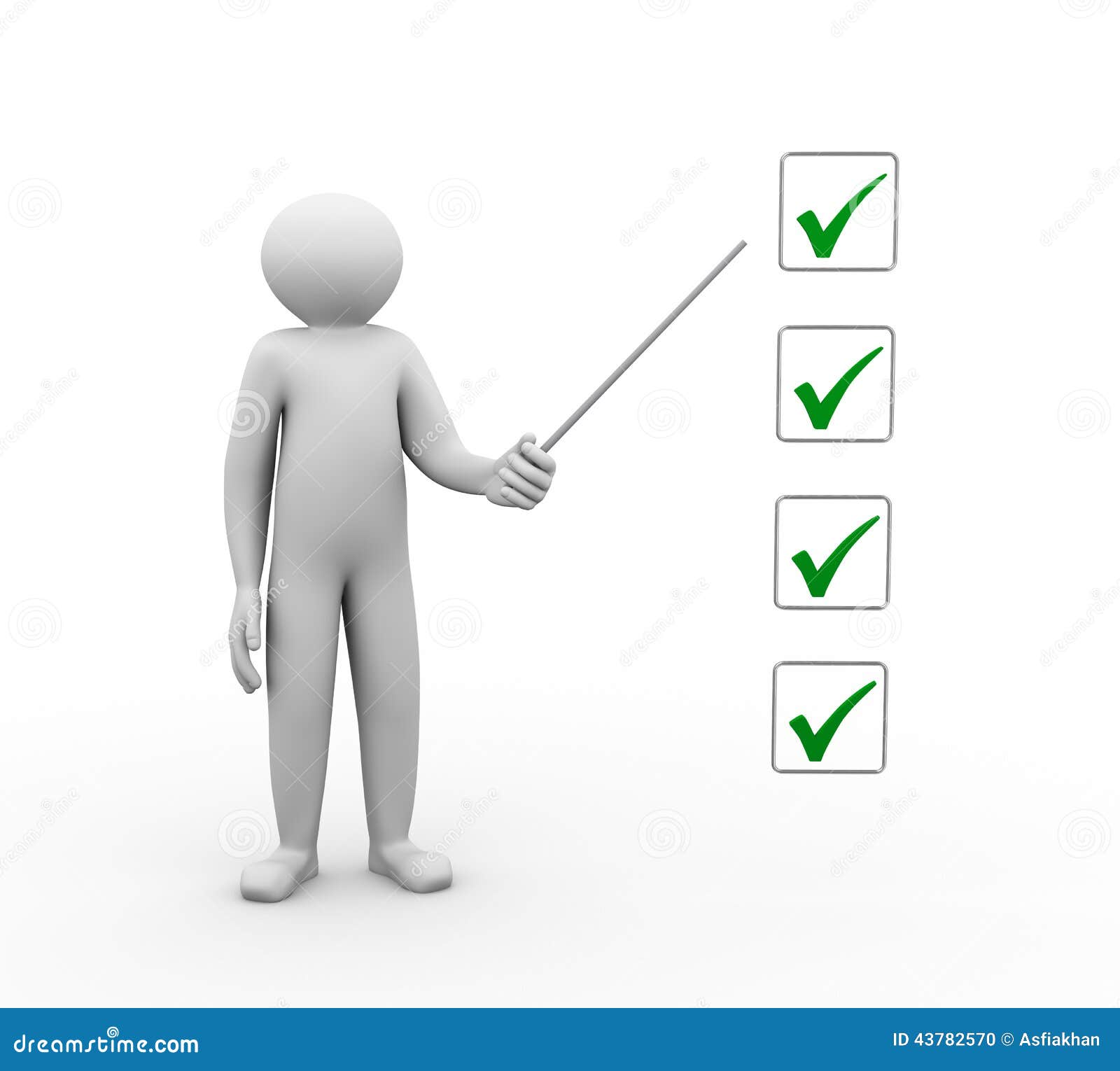 3d Man With To Do List Stock Illustration - Image: 43782570