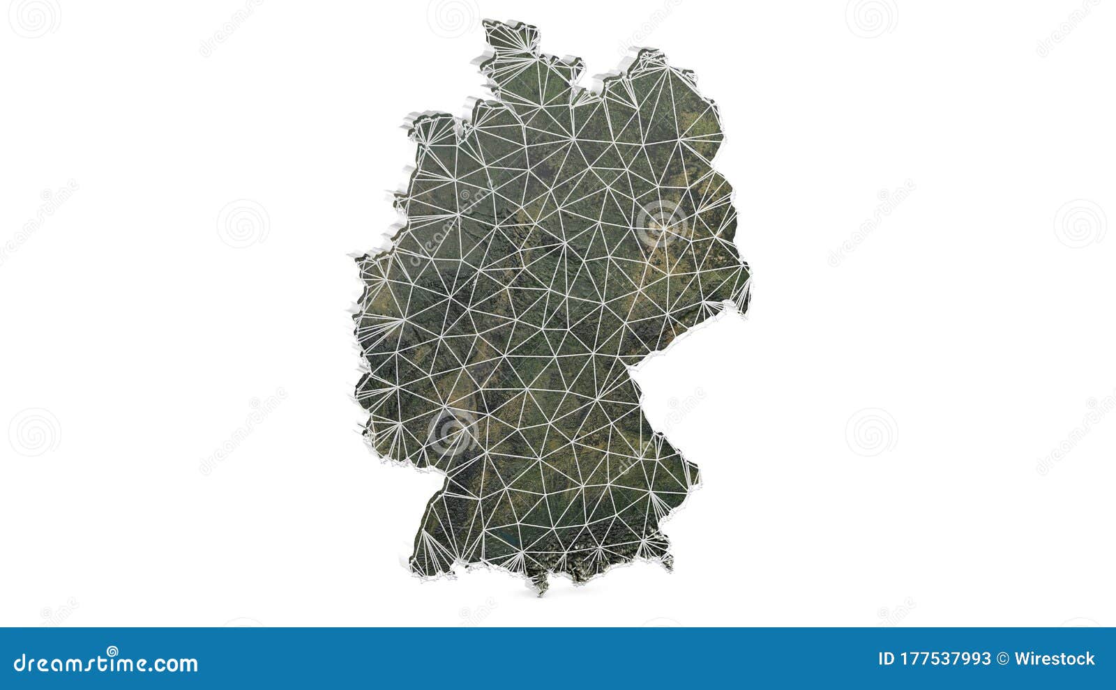 A 3D Map Of Germany. Map Of Germany Land Border With Flag. Germany Map