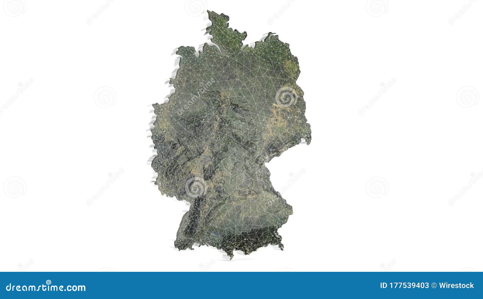 A 3D Map Of Germany. Map Of Germany Land Border With Flag. Germany Map