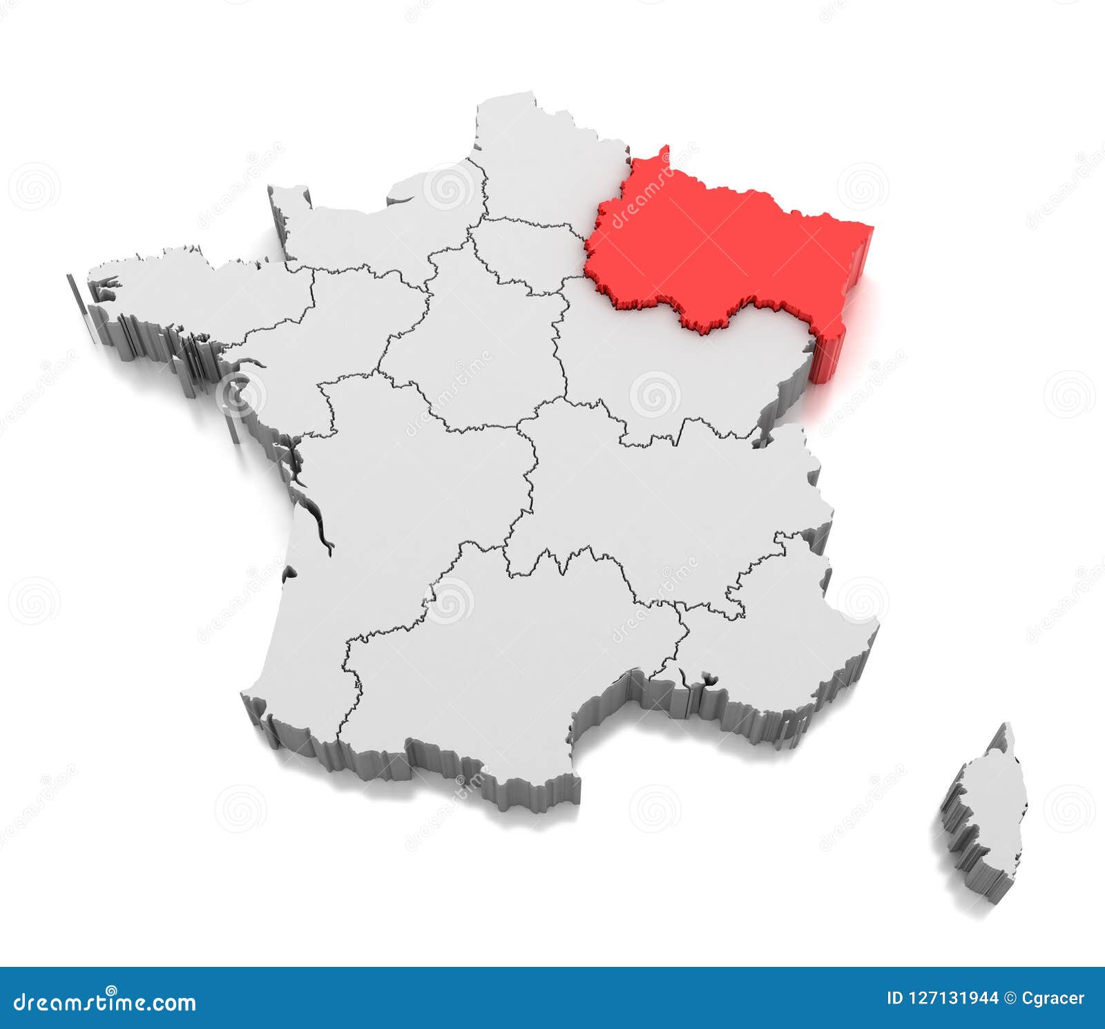 map of grand est region, france