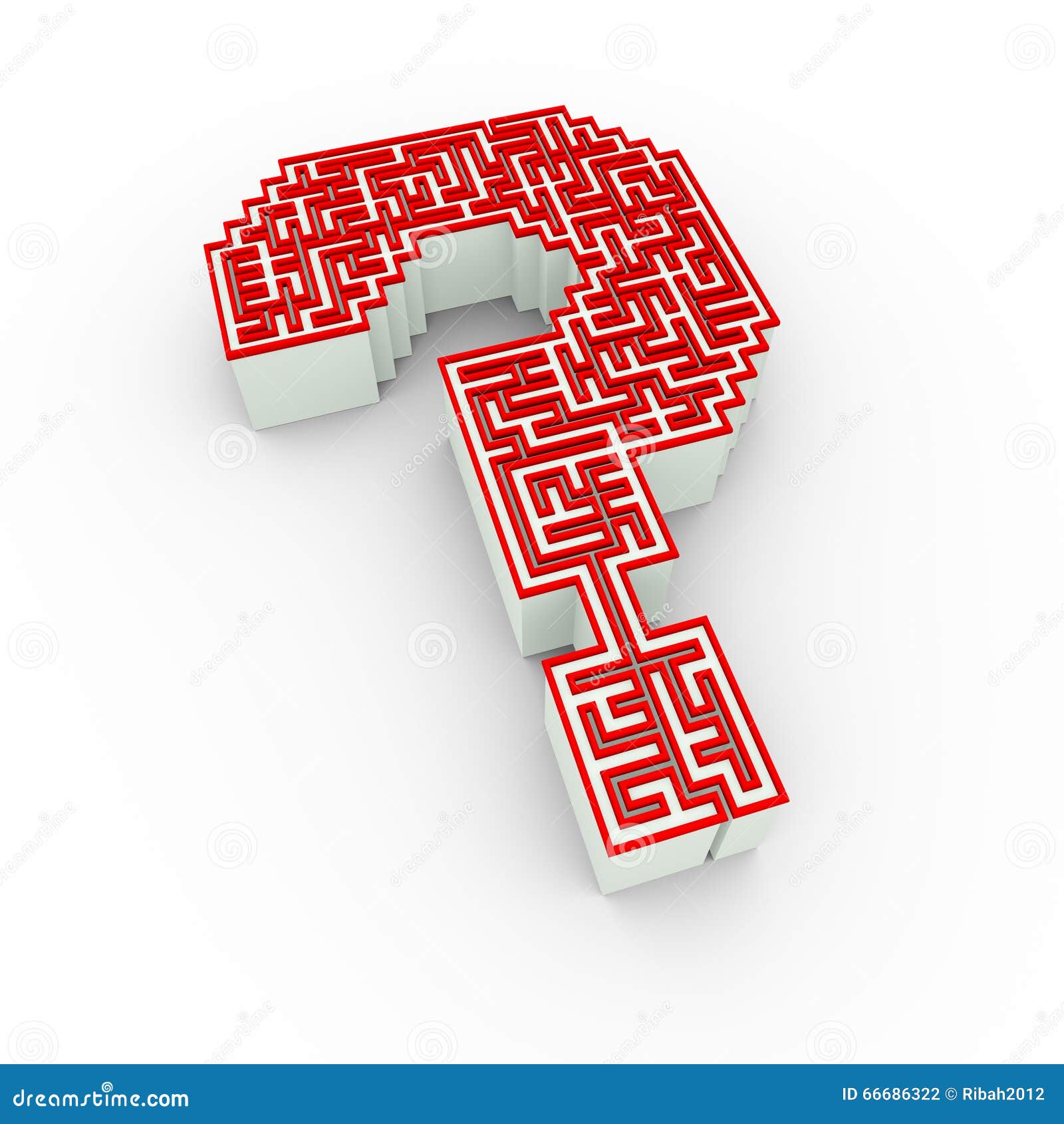 3d Maze Question Mark Design Stock Illustration Illustration of