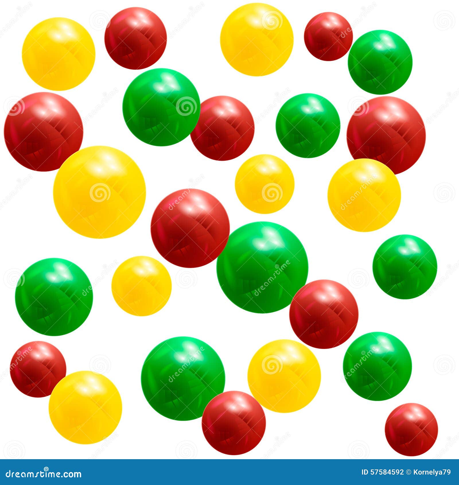 3D Metallic Multicolor Balls. Design Element Stock Vector Illustration of abstract, graphic