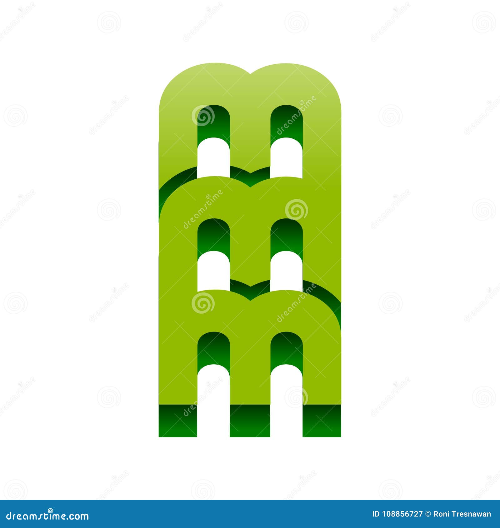 3d mmm initials lettermark  