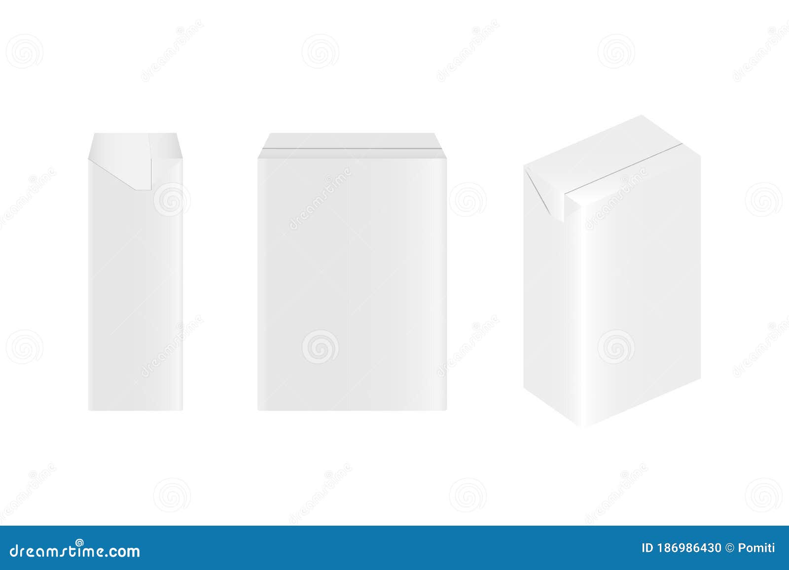 3d Mockup Realistic Milk, Juice or Liquid Carton Packaging Stock Vector